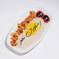 چلو جوجه کباب ران مرغ  یک سیخ 