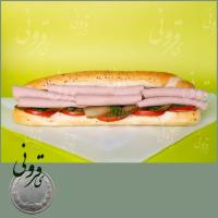 ساندویچ کالباس مارتادلا سرد (نان باگت)