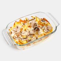 سیب زمینی با قارچ و پنیر