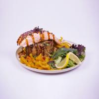 گریل سالمون کریسپی رایس