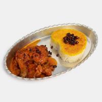 زرشک پلو با مرغ سس پز