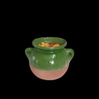 دیزی آبگوشت سفالی پر گوشت گردویی زعفرانی