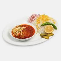 چلو خورشت قیمه سیب زمینی