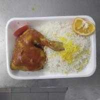 چلو مرغ سرخ شده