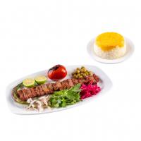 چلو کباب چنجه زعفرانی