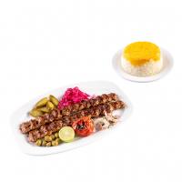 چلو کباب کوبیده گوشت زعفرانی