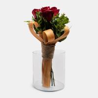 دسته گل تزیین شده رز قرمز هلندی