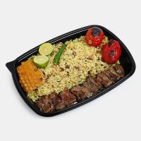 عدس پلو با گوشت کنجه