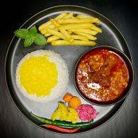 چلو خورشت قیمه سیب زمینی