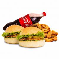 کمبو دونفره برگر مرغ ذغالی