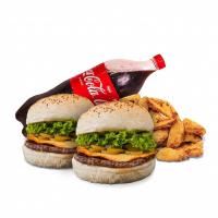 کمبو دونفره چیزبرگر گوشت ذغالی