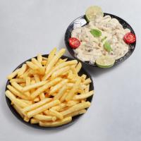 سیب زمینی سرخ کرده با سس قارچ