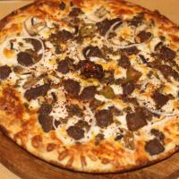 پیتزا سیر و استیک آمریکایی