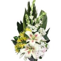 سبد گل حصیری سفید