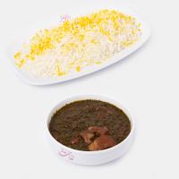 چلو خورشت قورمه سبزی