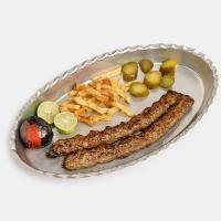 خوراک کباب کوبیده (دو سیخ)