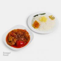 چلو خورشت بدون گوشت بادمجان