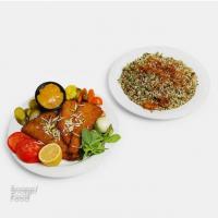 لوبیا پلو با ماهی شیر کبابی