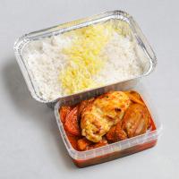 نیم پرس چلو خورشت جوجه بادمجان