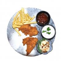 چیکن استریپس سوخاری دو تیکه