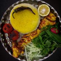 چلو جوجه کباب زعفرانی