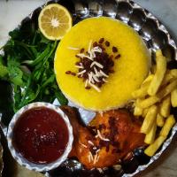 زرشک پلو با مرغ سس پز