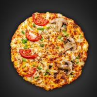 پیتزا نصف گوشت + نصف سبزیجات