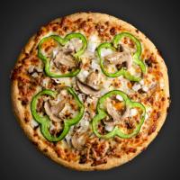 پیتزا گوشت و قارچ آمریکایی