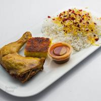 کته بامرغ سرخ شده