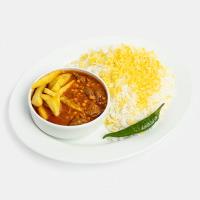 چلو خورشت قیمه سیب زمینی