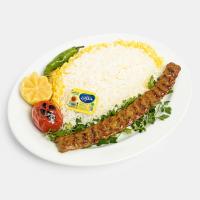 چلو کباب کوبیده یک سیخ