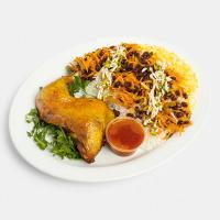 شیرین پلو با مرغ سرخ شده