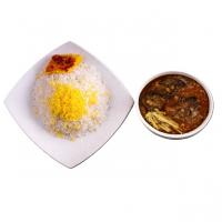 چلو خورشت مخصوص قیمه مخلوط با گردن گوسفندی