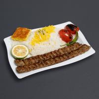چلو کباب کوبیده زعفرانی(دوسیخ)