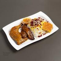 زرشک پلو با مرغ سرخ شده