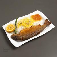 چلو ماهی قزل آلا سرخ شده