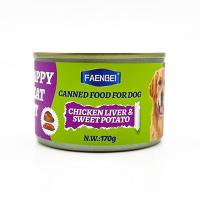 کنسرو سگ فنبی مدل Happy Meat Pot طعم جگر مرغ و سیب زمینی شیرین