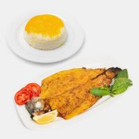 چلو ماهی قزل آلا سرخ شده