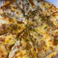 پیتزا سیر و استیک آمریکایی یک نفره (20 سانتی متری)