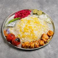 چلو جوجه کباب زعفرانی