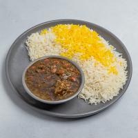 چلو خورشت قورمه سبزی