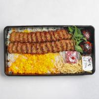 چلو کباب کوبیده زعفرانی