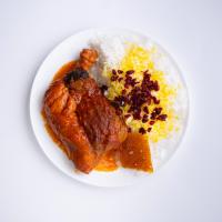 زرشک پلو با مرغ سس پز