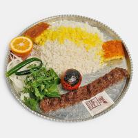 چلو کباب کوبیده یک سیخ