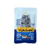 پوچ گربه بالغ YUMMIX یامیکس گوشت گاو