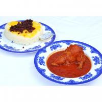 زرشک پلو با مرغ سس پز