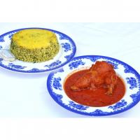 باقالی پلو با مرغ سس پز