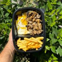 نیمرو با قارچ و سیب زمینی