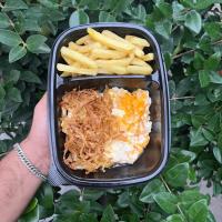 نیمرو قزوینی با سیب زمینی سرخ شده