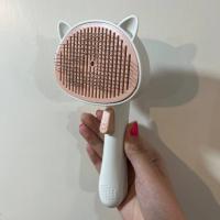 برس دکمه تخلیه دار دوگوش طرح گربه